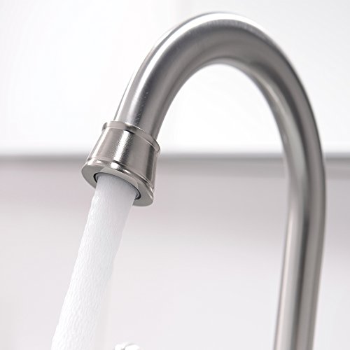 VCCUCINE Commercial Contemporary Brushed Nickel Two Handle Bathroom Sink Faucet, Without Included Pop Up Drain and Hot & Cold Water Hose - Thumbnail 2
