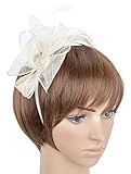 Womens Lady Cocktail Fascinator Hat for Wedding Accessory Ivory