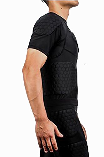 image for DGXINJUN Body Safe Guard Padded Compression Sports Short Sleeve Protec
