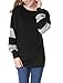 Allegra K Women's Color Block Scoop Neck Oversize Batwing Tunic Tops Black M (US 10)