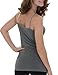 Caramel Cantina 4 Pack Juniors Long Length Basic Cami (Large, Grey/Burg/Navy/Teal)