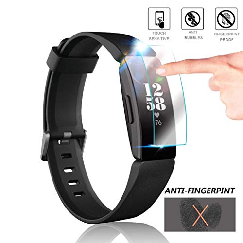 Cywulin for Fitbit Inspire and Inspire HR Screen Protector, Full Coverage Protective Film Slim TPU Shield Cover Scratch Proof Transparent HD Clear Accessories for Women Men (3pcs, Inspire HR)