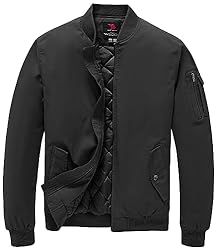BGOWATU Men's Jacket Windproof Qulited Bomber