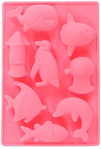 HSE 8 Hole Whale Dolphin Fish Penguin Shape Silicone Chocolate Mold Cute Animals Cake Mould Fondant Tools
