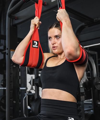 DMoose Fitness Hanging Abdominal Straps for Pull-Up Bar & Core Strength Training - Thick Padded Arm Strap for Abdominal Swing with 2 Rustproof Carabiners - Pull-Up Straps for Abdominal Training