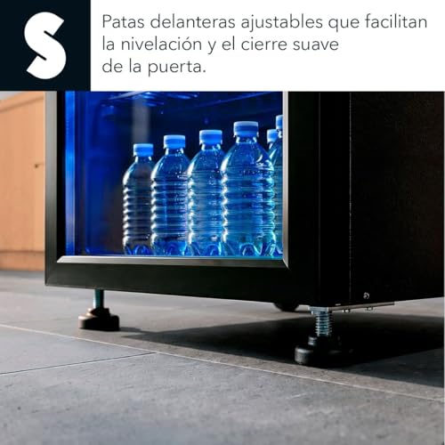 SIGNA Enfriador de Bebidas Frigobar Compacto Negro Mini Refrigerador de Acero Inoxidable Ideal Para Espacios Pequeños Frigobar Mini Multifuncional Mini nevera Latas De Refresco (48 Litros)