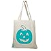 Teal Pumpkin Halloween Large Reusable Canvas Bag- 14