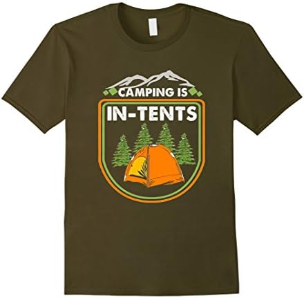 Men's Camping Is In-Tents T Shirt XL Olive