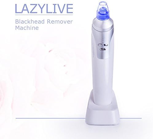 Electric blackhead Remover Machine - USB Rechargeable Facial Pore Cleanser, Acne Extractor, Unisex Exfoliates Comedo Suction Tool - With 4 Beauty Heads (White) (Not Include Cosmetic Bag)