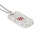 BAIYI Medical Alert ID Necklace Stainless Steel Celtic Pattern Dog Tag for Men Women 24 inch Free Engraving