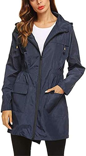 Discount Boutique Women's Zipper Jacket Waterproof Light Raincoat Hooded Outdoor Windbreaker Mountaineering Jacket Casual Coat