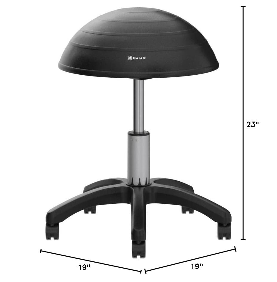 Gaiam Balance Ball Chair Stool, Half-Dome Stability Ball Adjustable Tall Office