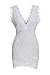 ZKESS Women's Sleeveless Lace Party Club Mini Dress XL Size White