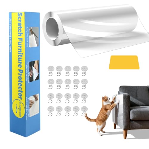 Cat Scratches Sofa Protector, 40 x 800 cm Scratch-Resistant Cat Sofa Protector for Cat, Sofa Protector for Sofas, PVC Anti-Scratch Protector, Protector for Sofa Door and Furniture