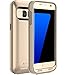 Alpatronix Galaxy S7 Battery Case, 4500mAh Slim Portable Protective Extended Charging Cover Rechargeable External Backup Charger Compatible with Samsung Galaxy S7 (5.1 inch) BX420 - (Gold)