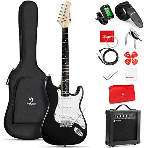 Vangoa 39 Inch Full Size Electric Guitar Beginner Starter Kit Black