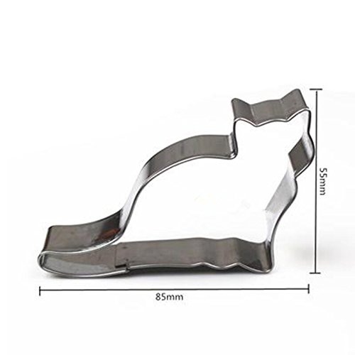 WIN 5pcs Cute Cat Shape Cookie Cutter Stainless Steel Fondant Cutter Cake Decoration Tool Set - Thumbnail 5