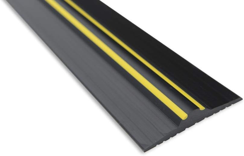 Weather Stop 20mm High Garage Door Threshold Seal Kit 3.12m (10'3") | Black/Yellow PVC | Complete Kit | Adhesive Included