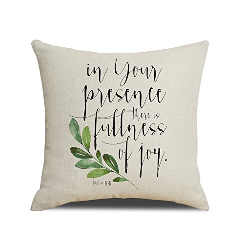 MENGT in Your Presence, There is Fullness of Joy - Scripture Art Pillow Cover Bible Verse Wall Art Pillow Bible Verse Prints