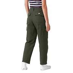 Dickies Women's Cropped Cargo Pant, Olive Green, 29