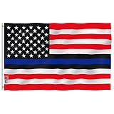 Anley Fly Breeze 3x5 Foot Blue Lives Matter American USA Police Flag - Vivid Color and UV Fade Resistant - Canvas Header and Double Stitched - Honoring Law Enforcement Officers Flags 3 X 5 Ft
