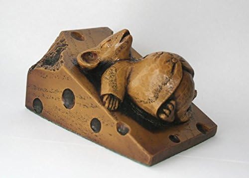 Church Mouse Asleep on Cheese Figurine