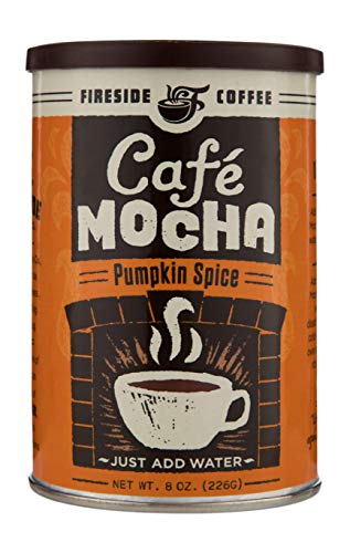 Fireside Coffee Cafe Pumpkin Spice Mocha Instant Flavored Coffee 8 Ounce Canister