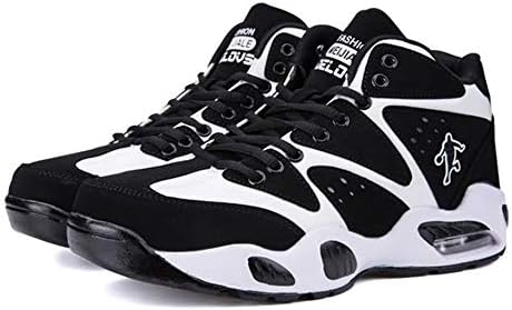Basketball Training Shoes with Air Cushion Men Lace-up Sports Shoes JX658172 black&white 43