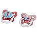 Dr. Brown's PreVent Orthodontic Baby Pacifier, Suction Free Air Channel, Contoured Butterfly Shield is Gentle on Face, Made in USA, Stage 1, 0-6m, 2-Pack, Pink
