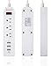 ❤ HITRENDS Power Strip 3 AC Outlets with 3 USB Charging Ports Extension Cord 1250W/10A for iPhone 7 6 6S Plus iPad Samsung HTC LG Tablets Laptop (6ft, White)