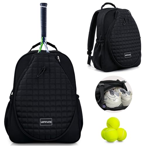 Mochila Academia Impermeável Grande para Tênis, Bolsa Esportiva com Compartimento para Sapatos, Ideal para Viagem, Pickleball, Badminton, Fitness e Uso Diário