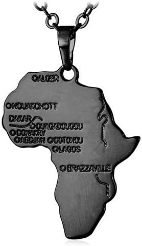 Round Designs Black Africa Necklace Pendant & 22 Inch Chain