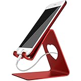Adaker Cell Phone Stand, iPhone Dock : Cradle, Holder, Stand For Switch, All Android Smartphone, for iPhone 6 6s 7 8 X Plus 5 5s 5c All-New Fire Tablet Charging, Phone Accessories Desk,Red