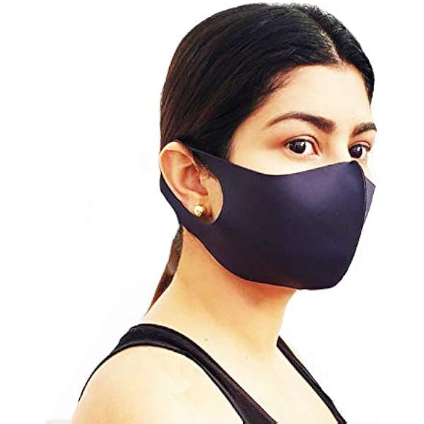 Pack X 3 Units Environment Protective Washable Neoprene Reusable Face Mask Unisex Soft And Comfortable Protects Mouth And Nose Anti Dust Pollen Droplets Man L Amazon Com