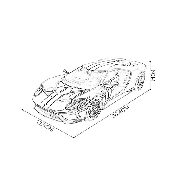 NYDZDM Modellauto 1:18 Ford GT Simulation Legierung Druckguss Spielzeug Schmuck Sportwagen Kollektion Schmuck 26,4 x 12… – Bild 7