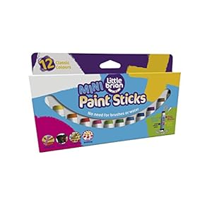 Brian-Clegg-LBPS05MCA12-Paint-Sticks-Mini-12-Assorted-Multi Little Brian MINI Paint Sticks Classic 12 Assorted