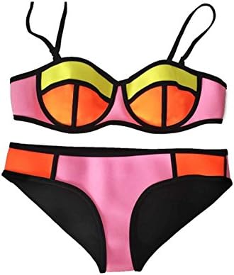 Zitongfy(TM) Sexy Neoprene Bikini Underwire No Padding, Women Swimsuit Swimwear Bottom and Top Set