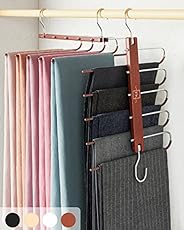 MORALVE Pants Hangers Space Saving - 2 Pack European Beechwood Scarf Hangers - Closet Organizer Jean Hangers -