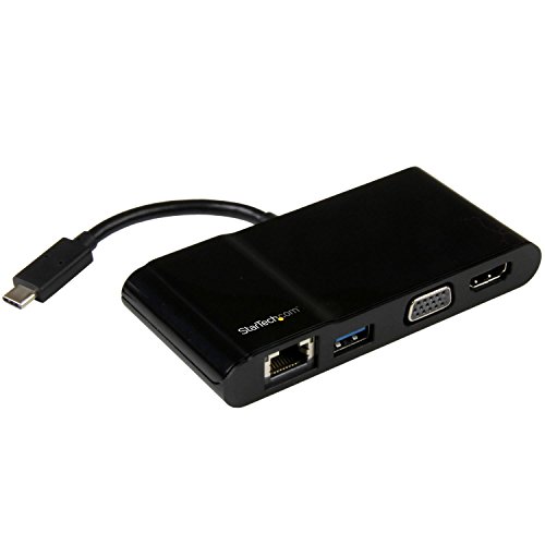 StarTech USB C Multiport Adapter - USB Type C to 4K HDMI / USB 3.0 / VGA / Gigabit Ethernet - USB C Hub - USB-C Adapter