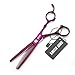 6.0 Inches Hair Cutting Scissors Set with Combs Lether Scissors Case,Hair cutting shears Hair Thinning shears For Personal and Professional (Voilet)