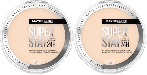 Maybelline Super Stay Up to 24HR Hybrid Powder-Foundation, Medium-to-Full Cover…