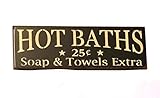 Hot Baths Country Sign, Bathroom Sign, Country Decor, Wall Decor, Primitive, 4