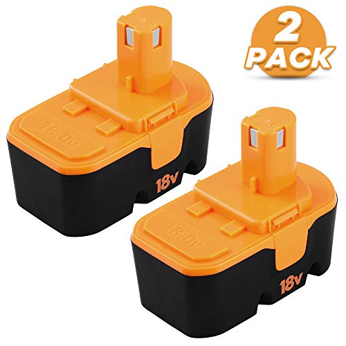 2 Packs Replacement for Ryobi 18V Battery Ryobi ONE+ P100 P101 130224028 130224007 18-Volt Cordless Power Tools