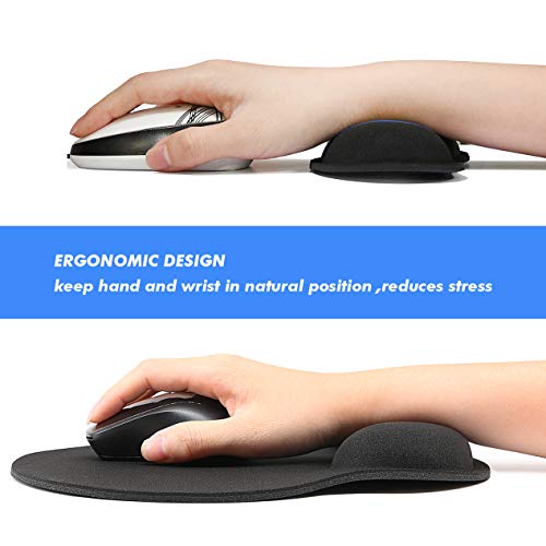 2 Premium Memory Foam Keyboard Wrist Support Bar and Mouse Wrist Rest Pads Set- for Comfortable Typing &Wrist Pain Relief Mouse Pad with Wrist Support Bar - Thumbnail 3