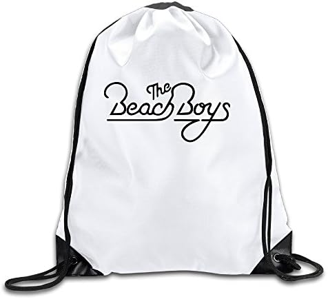 BYDHX The Beach Boys Rock Band Logo Drawstring Backpack Bag White