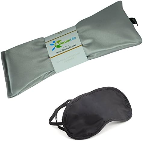 Eye Mask For Puffy Eyes, Dark Circles, Sleeping and Stress Relief - Hot Cold Therapy Eye Pillow Also Used For Headaches, Migraines & Stress Relief. (1 Eye Pillow, Silver - Ultra Silky Satin)