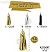 Black and Gold Party Decorations Kit - 6 Pom Poms - Gold Silver Black Circle Garland - 4 Gold Paper 4 Black Paper 4 Silver Paper Tassel Gold Black Banner