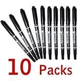 Mintbon 10 Pcs Black Tattoo Pens Tattoo Skin Marker Marking Scribe Scribing Pen