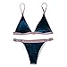 RUUHEE Women 2 Pcs Bikini Set Sexy Top Brazilian Bottom Velvet Swimsuit Swimwear (L(US Size 6-8), B972)