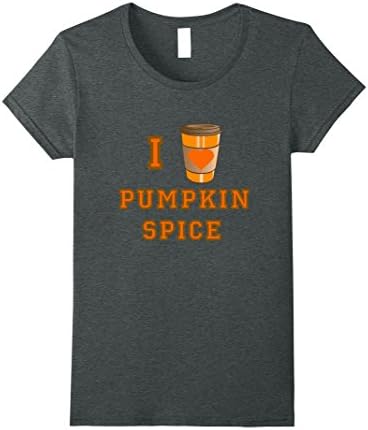 Womens I Love Pumpkin Spice Coffee Latte Funny Fall Autumn T Shirt Medium Dark Heather